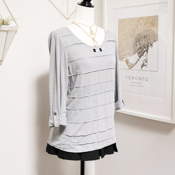 Bejeweled Heather Grey Long Sleeve Tee 🦭 JAPANESE BRAND - Picture 4 of 8